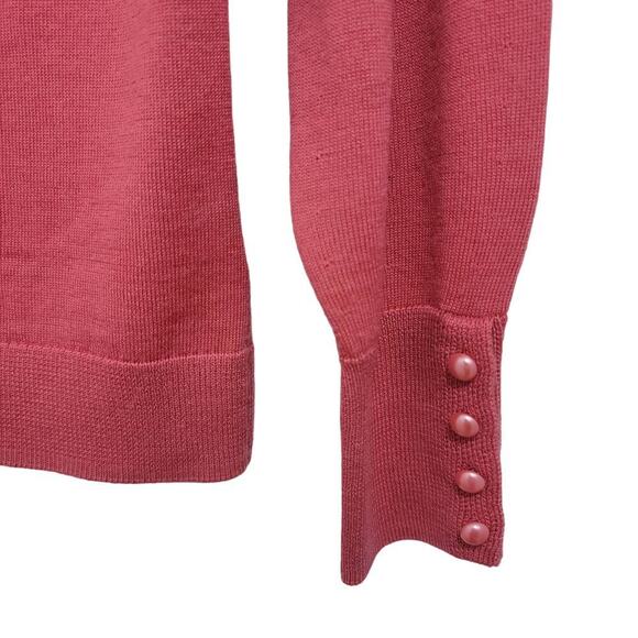 Talbots Pure Merino Wool Pullover Sweater Pink Scoop Size Medium Petite - Picture 7 of 12